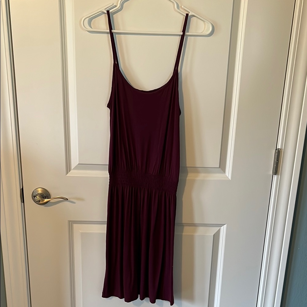 Burgundy Spaghetti Strap Dress